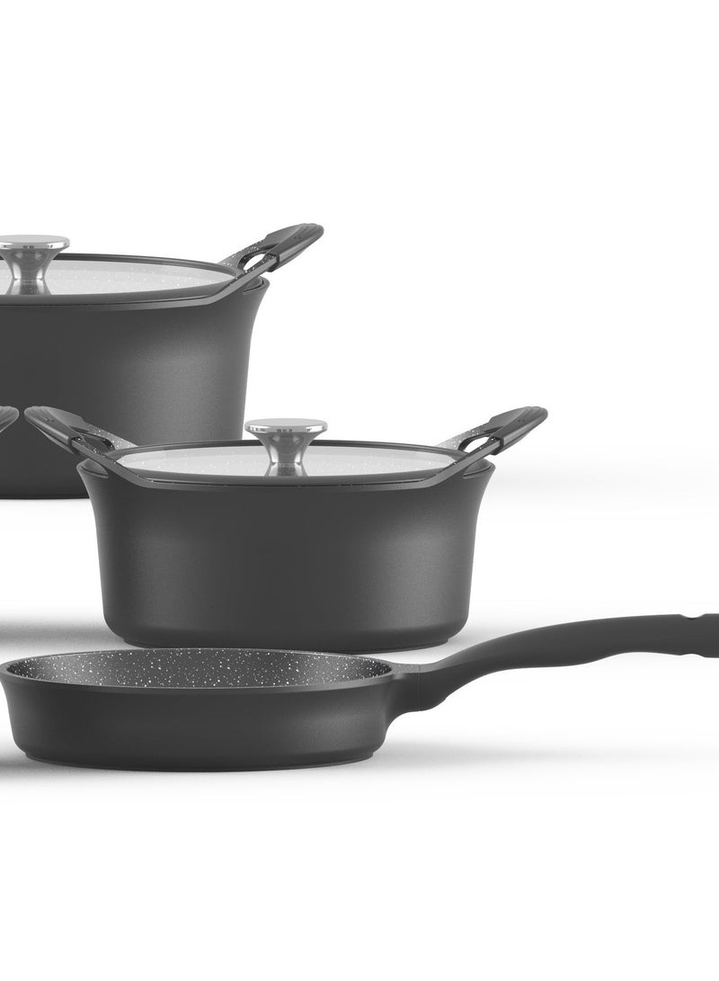 PERFECT KITCHEN 9-PCS COOKWARE Set BLACK - Image 4